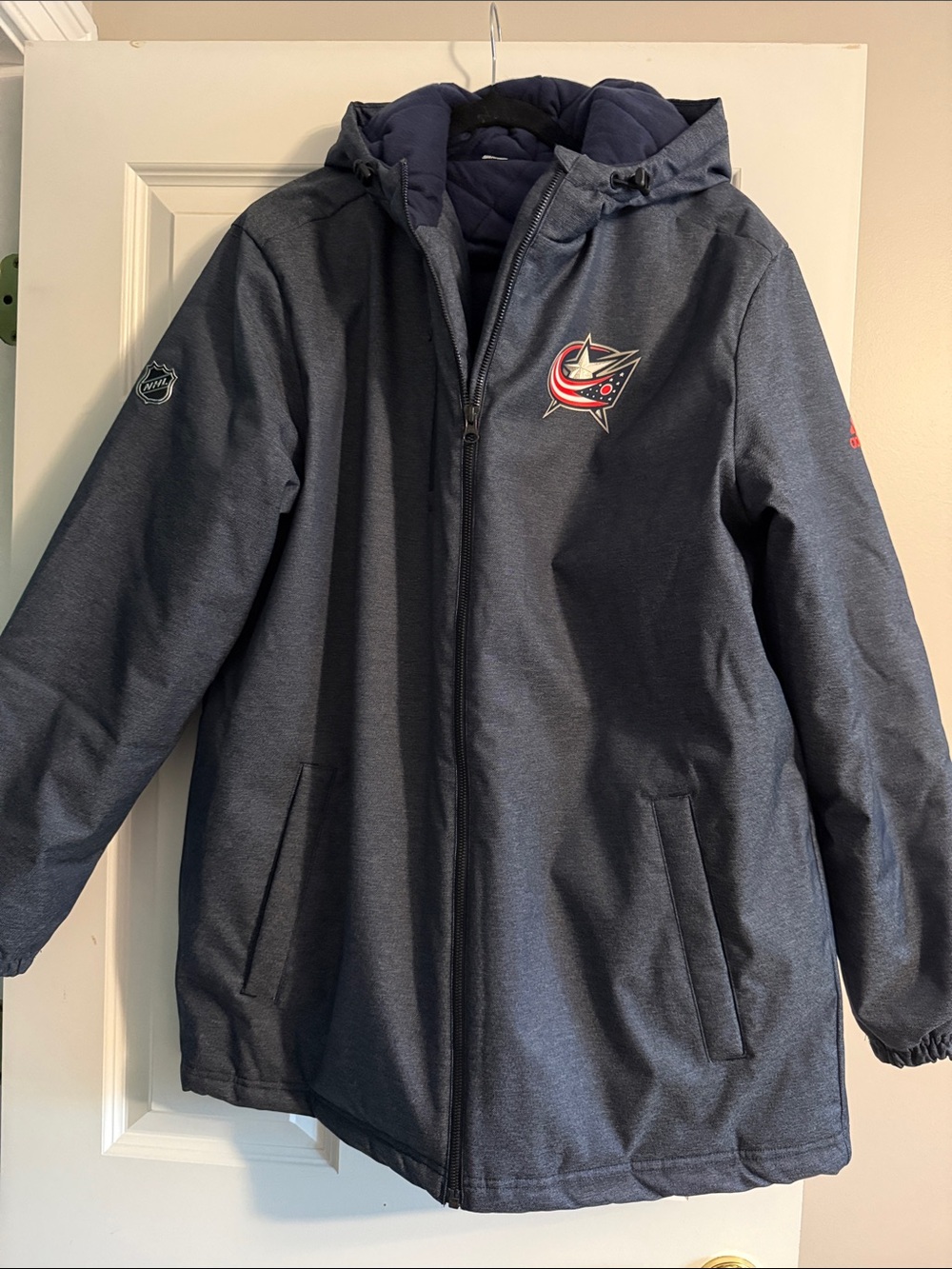 adidas Navy Blue Columbus Blue Jackets Hooded Jacket